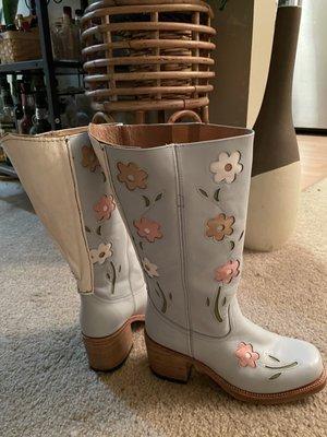 Altered leather boots