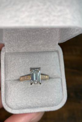 2.2 carat entirely custom yellow/white gold engagement ring.