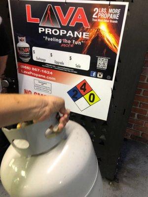 $24 dollar exchange for full two pound propane tank