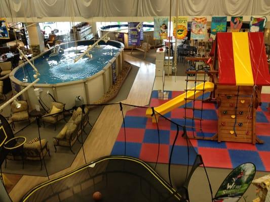 Swimming pools, Springfree Trampolines, Playsets, Billiard Tables, Hot Tubs, and more !!