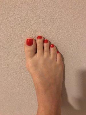 "Bing Cherry" gel pedicure