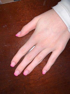 Dip with tips and pink french manicure