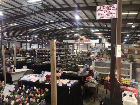 The briteleaf swap meet has two buildings. One with vendors and the other had produce inside.