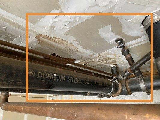 Property inspector San Francisco, CA | Moisture intrusion at crawlspace ceiling plumbing leak