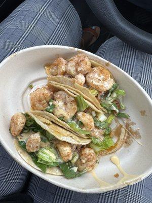 Beef and Shrimp Taco w/ queso cheese, lettuce, and pico de gallo .