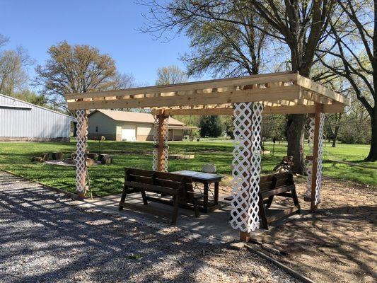 Grape arbor, campsite