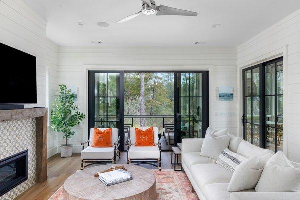 Interior view of Palmetto Treehouse luxury rental in Palmetto Bluff SC. Managed by Luxury Simplified Retreats