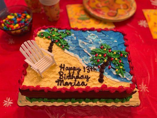 Once again I'm giving big thanks to everyone in the bakery department; my daughter absolutely loved her "Christmas in July" birthday cake!