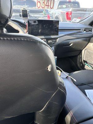 Destroyed seat by dealer