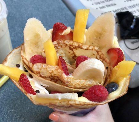 11. T-Swirl Fruits Cocktail Crepe