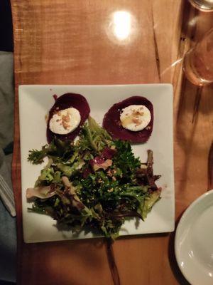 Beet and goat cheese salad.