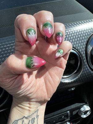 Summer Watermelon Nails by Helen