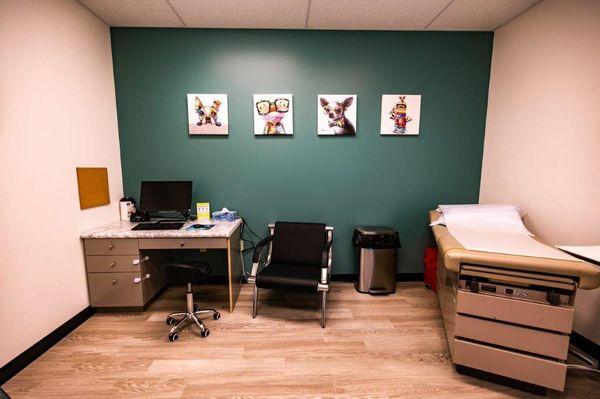 Exam Rooms are Clean and have a comfortable atmosphere.