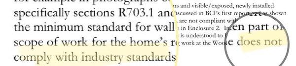 Part of the structural engineers report. Siding depot refuses to make the job meet code. Please share.