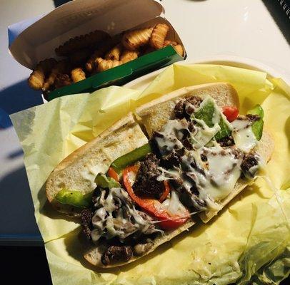 Philly Cheesesteaks and Nathan Crinkle Cut Fries