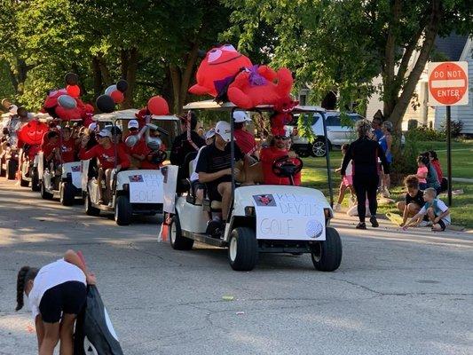 Hall High School homecoming parade congrats to the golf team for winning best float with a Beaver Creek Golf Cart!