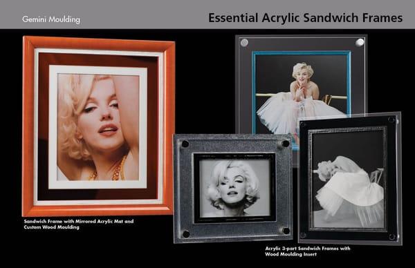 Custom acrylic frames with brushed nickle or chrome hardware.
For office or contemporary home.