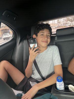 Middle school kiddo earning his cell phone for the first time.