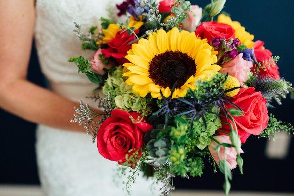 The bridal bouquet.