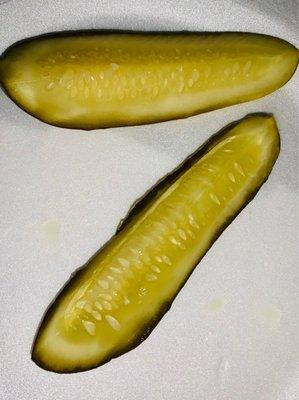 'Was' a whole pickle, cut into quarters.  We were hungry!