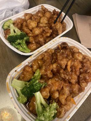 Kung Bo Chicken and orange chicken