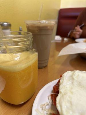 Orange juice, freshly squeezed  Iced Cafe de Olla