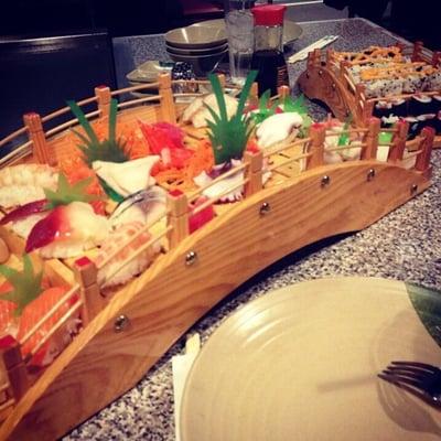 Sushi boat for four people - it was absolutely delicious!