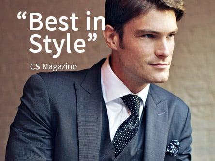 Custom suits $895+, custom shirts $119+, 15% off packages.  "Best of Style" - Chicago Social.  Full Showroom with Master Tailor.