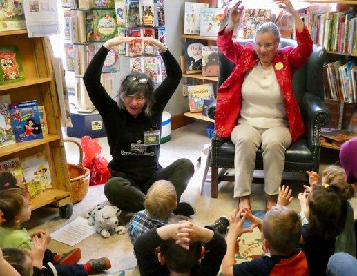 Julie and author Sally Willet lead Tuesday morning story time!