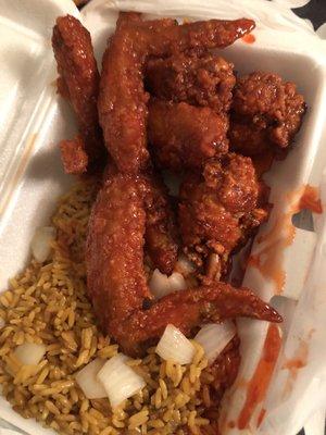 Honey wings & fried rice