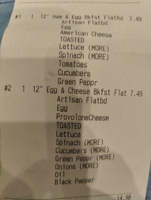 Order, one sandwich does not have the cheese. Another sandwich did not have the cheese and the ham.