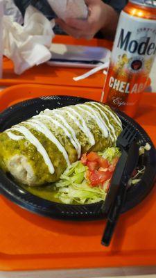 Al pastor Green wet burrito