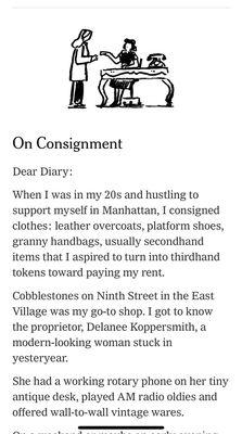 The NY Times, Metropolitan Diary, Jan 22, 2023 (1 of 2)