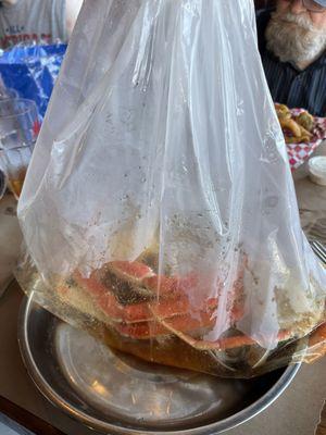 Shrimp clam and crab leg bag!