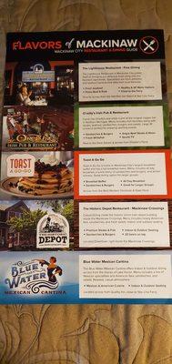 Flavors of Mackinaw Dining Guide. Going to try "Toast A Go Go "