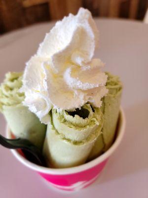 Matcha with whipped cream