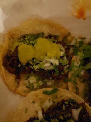 My barbacoa tacos and Mexican Coke! Finished the burrito too quickly for a picture.