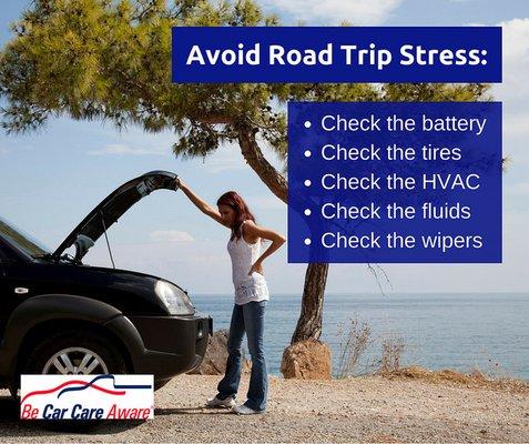 Couple tips from Car care counsil before you take a road trip!