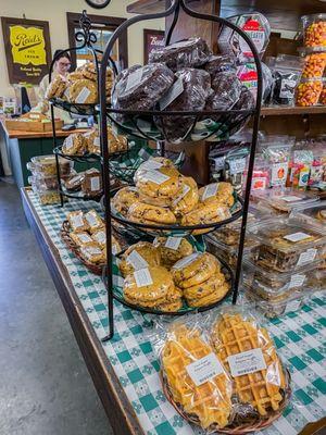 Inside, baked goods, pastries