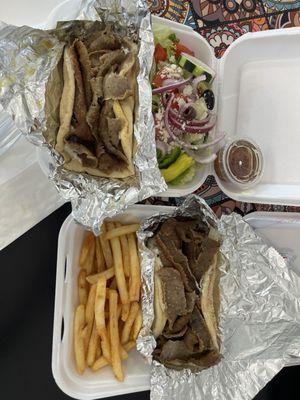 Original and Picado gyro - picado is deliciously spicy!