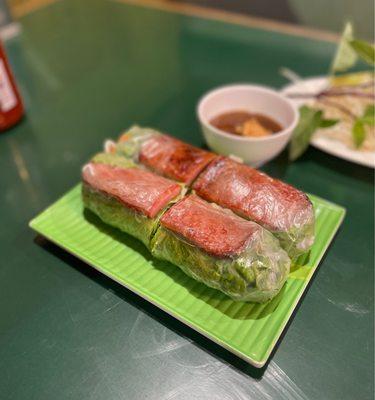 Neuam Guon (sp?), the pork meatball spring roll. Love it.