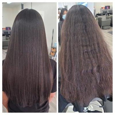 Before and after Brazilian blowout