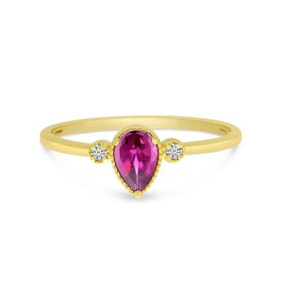 14k Pink Tourmaline & Diamond Ring