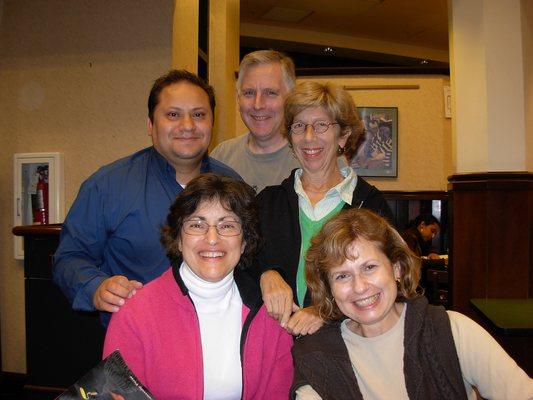 Native Spanish tutor and his small group Spanish students.