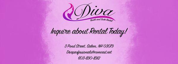 Diva Professionals is offering Booth and Suite Rental for Hair, Nails, Esthetics, Massage and More! Inquire about a rental today!