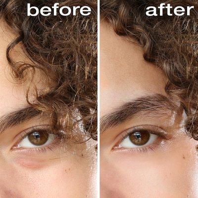 Reshaped and removed the messy curls, and reconstructed the eye underneath.