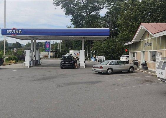 Gas station & convenience store. View from the log cabin (bathrooms)