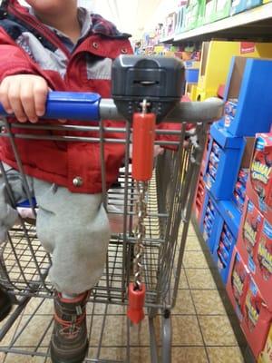 You have to deposit a quarter to use a shopping cart.