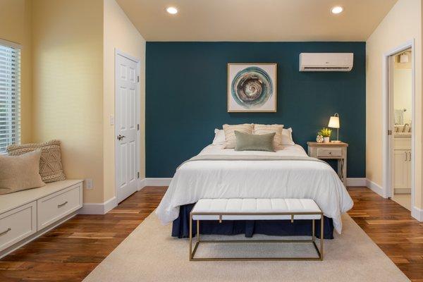 Bedroom in newly built home addition.