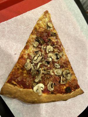 Mushroom and bacon slice